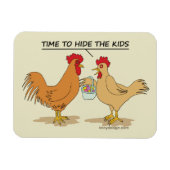 Funny Chicken Ostereier Cartoon Magnet (Horizontal)
