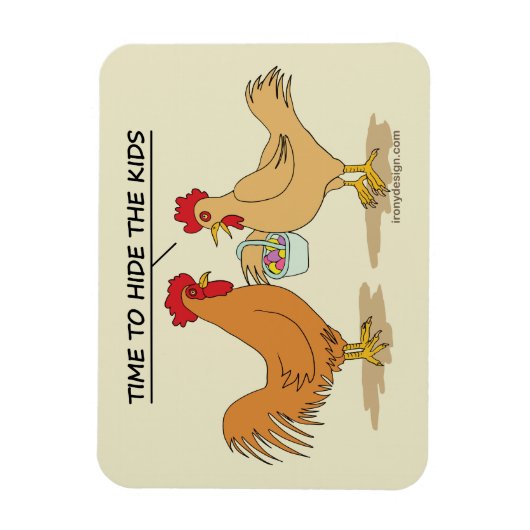 Funny Chicken Ostereier Cartoon Magnet (Vertikal)