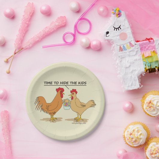 Funny Chicken Ostereier Cartoon Pappteller (Party)