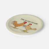 Funny Chicken Ostereier Cartoon Pappteller (Schrägansicht)