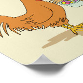 Funny Chicken Ostereier Cartoon Poster (Ecke)