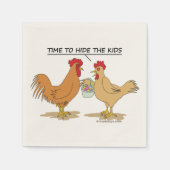 Funny Chicken Ostereier Cartoon Serviette (Vorderseite)