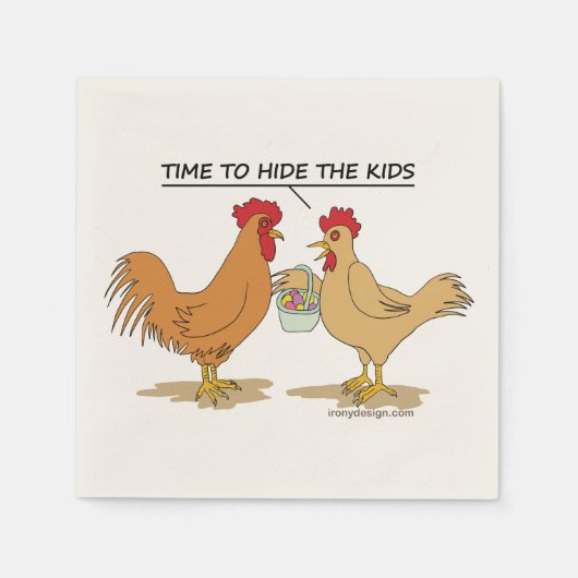 Funny Chicken Ostereier Cartoon Serviette (Vorderseite)