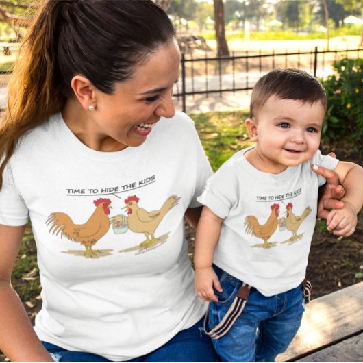 Funny Chicken Ostereier Cartoon T-Shirt
