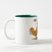 Funny Chicken Ostereier Cartoon Zweifarbige Tasse (Links)