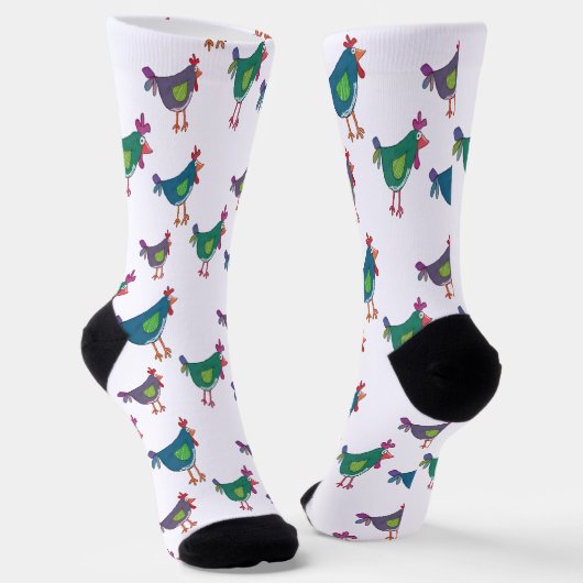 Funny Chicken Pattern Crew Socks Socken (Gewinkelt)