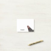 Funny Chicken Portrait auf weißem Personalisiertem Post-it Klebezettel (Auf Schreibtisch)