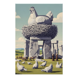 Funny chicken poster