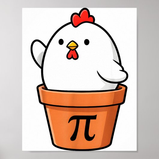 Funny Chicken Pot Pie Happy Pi Day 3.14 Math Teach Poster (Vorne)