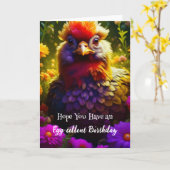 Funny Chicken Pun Birthday Karte (Gelbe Blume)
