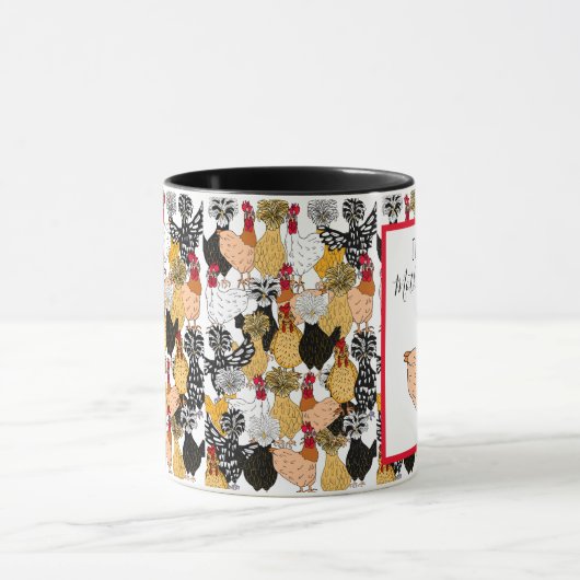 Funny Chicken Pun | Chicken Quote Morgens Spaß Tasse (Zentrum)