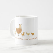 Funny Chicken Pun Mother-Day-Geschenk Kaffeetasse (Vorderseite Links)