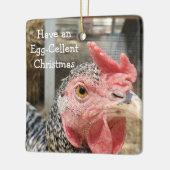 Funny Chicken Puns Weihnachten Keramikornament (Links)