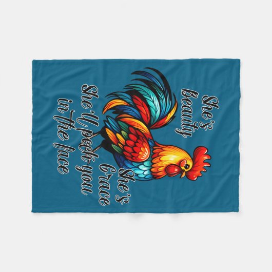 Funny Chicken Quote Fleecedecke (Vorderseite (Horizontal))