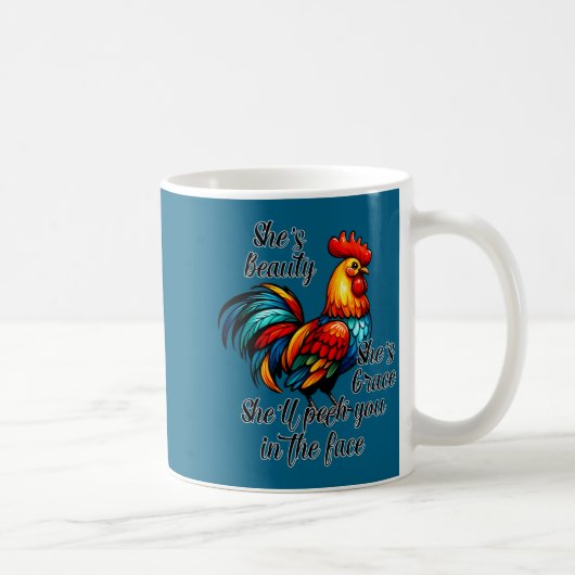 Funny Chicken Quote Kaffeetasse (Rechts)