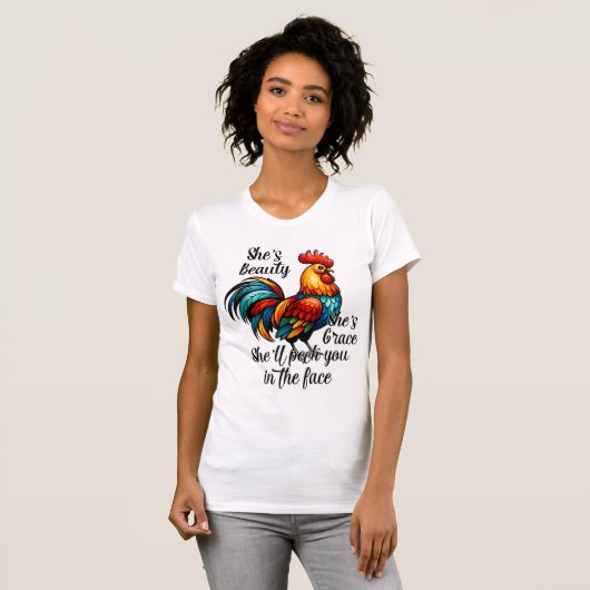 Funny Chicken Quote T - Shirt (Vorne ganz)