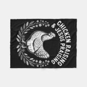 Funny Chicken Raising & Jesus Praising Humor C Fleecedecke (Vorderseite (Horizontal))