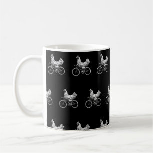 Funny Chicken Riding Bike Süße Tier Liebe Kaffeetasse
