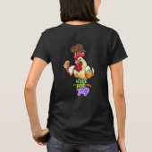 Funny Chicken Rise and Fly” T-Shirt (Rückseite)