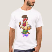 Funny Chicken Rise and Fly” T-Shirt (Vorderseite)