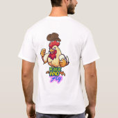 Funny Chicken Rise and Fly” T-Shirt (Rückseite)