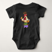 Funny Chicken Rise and Fly” T-Shirt Baby Strampler (Rückseite)