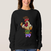 Funny Chicken Rise and Fly” T-Shirt Sweatshirt (Vorderseite)