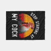 Funny Chicken Rooster Stop Staring At My Gift  Fleecedecke (Vorderseite (Horizontal))