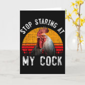 Funny Chicken Rooster Stop Staring At My Gift Karte (Gelbe Blume)
