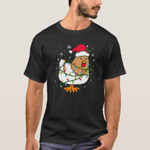 Funny Chicken Santa Merge Weihnachtsbaum Lichter G T-Shirt