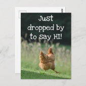 Funny Chicken Say Hi Niedlich Farm Animal Foto Cus Postkarte (Vorne/Hinten)