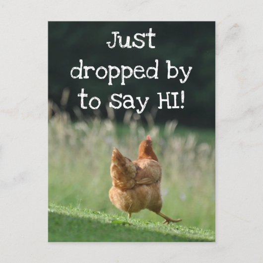 Funny Chicken Say Hi Niedlich Farm Animal Foto Cus Postkarte (Vorderseite)