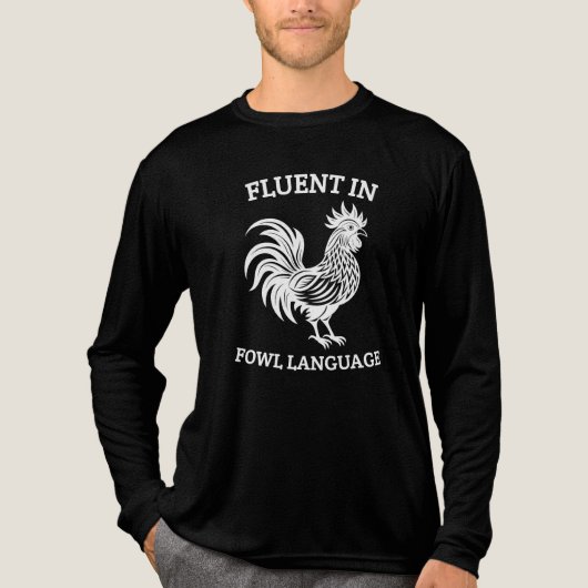 Funny Chicken Shirt, fließend in der Fowl Language Tri-Blend Shirt (Vorderseite)