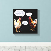 Funny Chicken Spaß Hens Joke Novelty Leinwanddruck (Insitu (Holzboden))