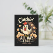 Funny Chicken Spaß Rustic Farm Life Kissen Postkarte (Stehend Vorderseite)