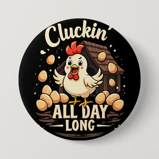 Funny Chicken Spaß Rustikales Landleben Button (Vorderseite)