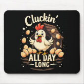 Funny Chicken Spaß Rustikales Landleben Mousepad (Vorne)
