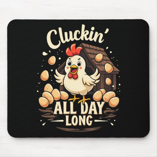 Funny Chicken Spaß Rustikales Landleben Mousepad (Vorne)