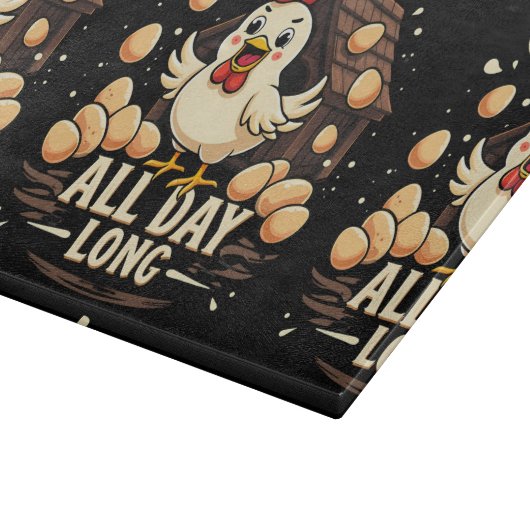 Funny Chicken Spaß Rustikales Landleben Schneidebrett (Ecke)