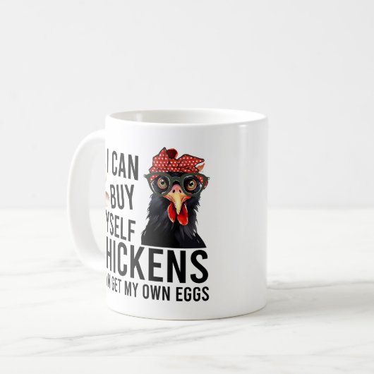 Funny Chicken Sprichwort Kaffeetasse (Vorderseite Links)