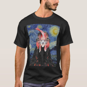 Funny Chicken Starring in der Sternennacht T-Shirt