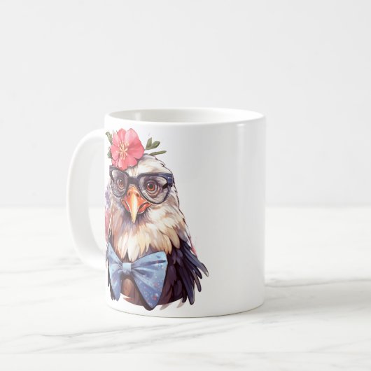 Funny Chicken Sublimation Kaffeetasse (Vorderseite Links)