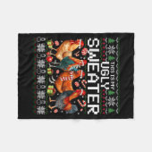 Funny Chicken Ugly Christmas Sweater Holiday Desig Fleecedecke (Vorderseite (Horizontal))