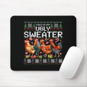 Funny Chicken Ugly Christmas Sweater Holiday Desig Mousepad (Mit Mouse)