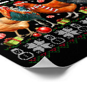 Funny Chicken Ugly Christmas Sweater Holiday Desig Poster (Ecke)