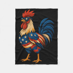 Funny Chicken Usa Flag Patriotisches Hühnchen Love Fleecedecke