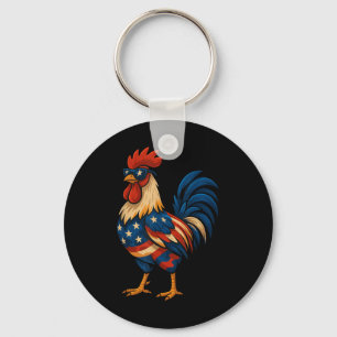 Funny Chicken Usa Flag Patriotisches Hühnchen Love Schlüsselanhänger