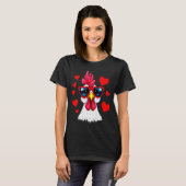 Funny Chicken Valentines Day Heart Chicken Couple T-Shirt (Vorne ganz)