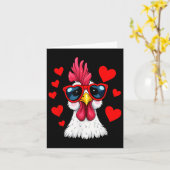 Funny Chicken Valentinstag Herzchen Hühnerkuchen Karte (Gelbe Blume)