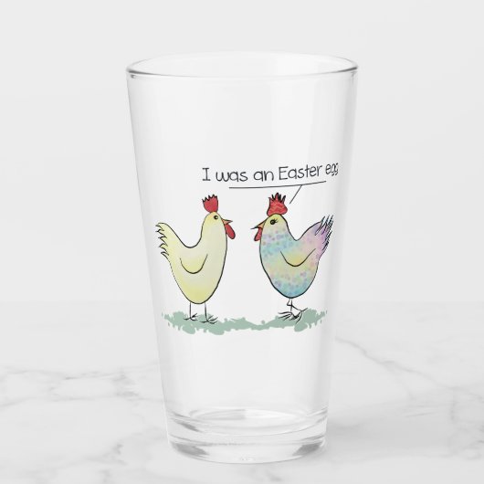 Funny Chicken war ein Ostereier Glas (Vorderseite)